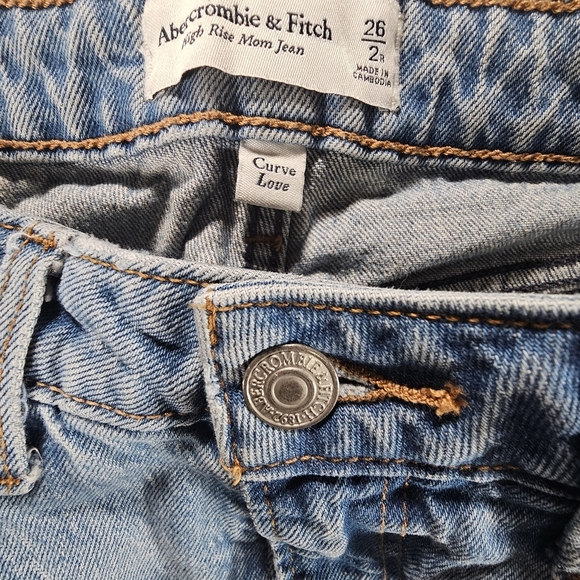 Abercrombie & Fitch Curve Love High Rise Mom Jean Distressed Size 26/2R - Picture 5 of 5